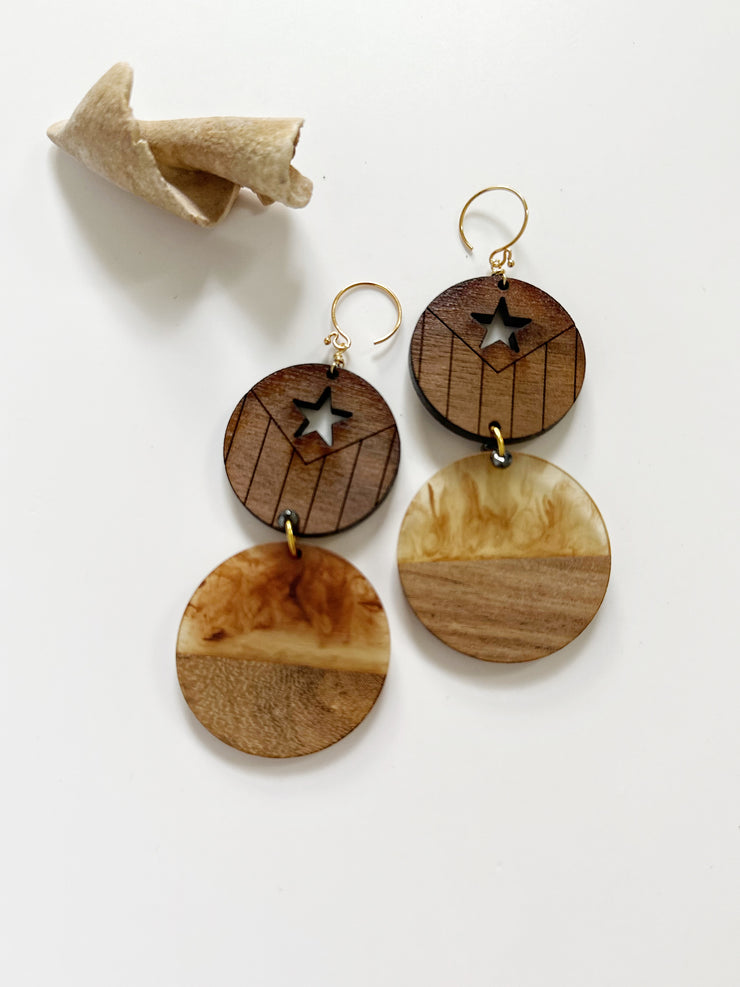 Bandera Natural Wood Earrings