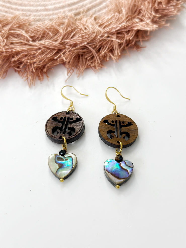 Coqui Abalone Heart Earrings