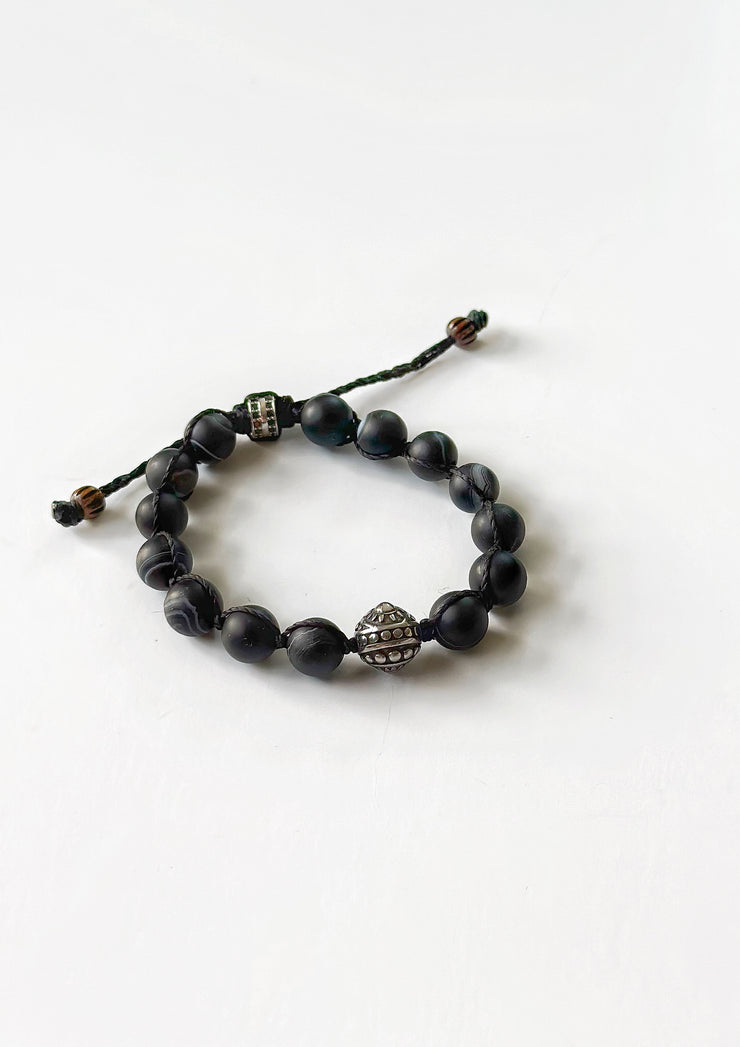 Matte Agate Adjustable Bracelet