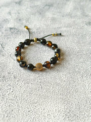 Gold Agate Adjustable Bracelet