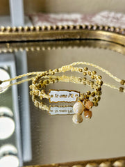 Pulsera Te Amo PR en Crema