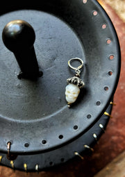 Pirate Skull Carved Pearl Earring