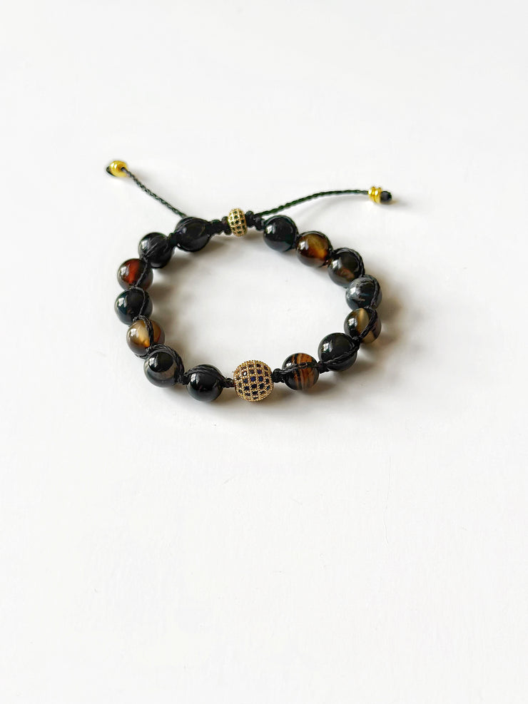 Gold Agate Adjustable Bracelet