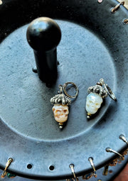 Pirate Skull Carved Pearl Earring