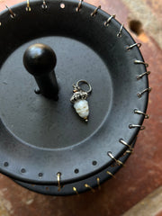 Pirate Skull Carved Pearl Earring