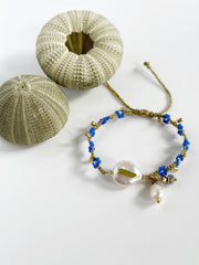 Pulsera Perla del Caribe Flor Azul