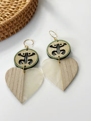 Coqui Natural Wood and Resin Earrings