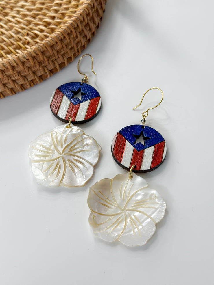 Bandera Mother of Pearl Flower Earrings