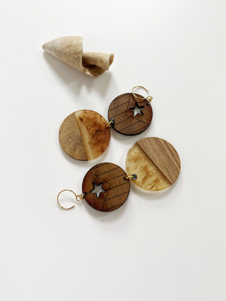 Bandera Natural Wood Earrings