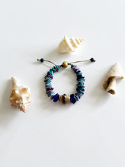 Horn and Sea Glass Bracelet