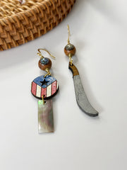 Bandera y Machete Abalone Earrings