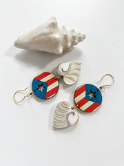 Bandera Nautilus Shell Heart Wave Earrings