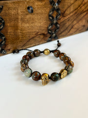 Skull and Cross Bronzite Amazonite