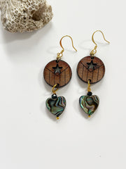 Puerto Rico Abalone Heart Earrings