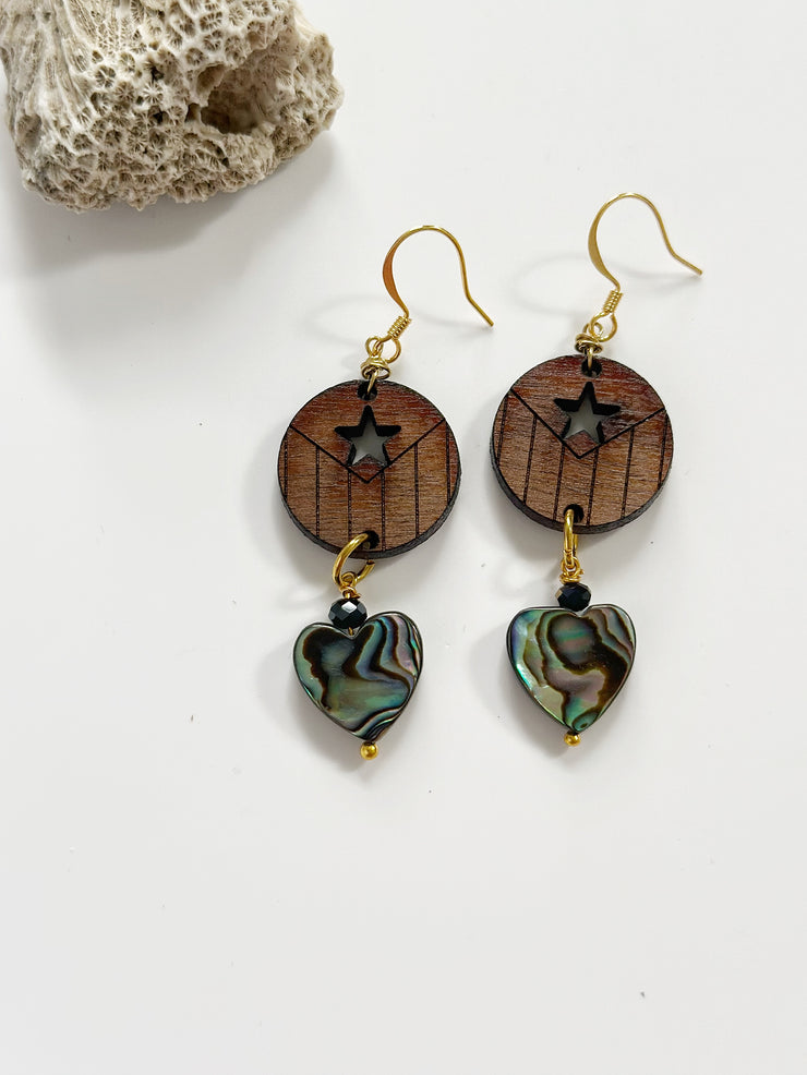 Puerto Rico Abalone Heart Earrings