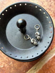 Antique Pewter Skull Earrings