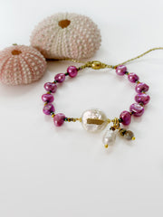 Pulsera Perla del Caribe Magenta