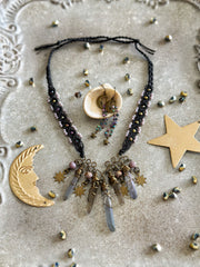 Celestial Smokey Quartz and Brass Set