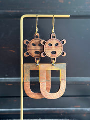 Sol Taino Natural Wood and Resin Earrings