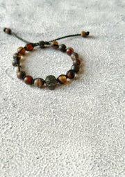 Skull Matte Agate Adjustable Bracelet