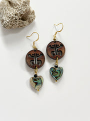 Coqui Abalone Heart Earrings