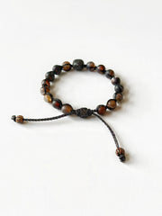 Skull Matte Agate Adjustable Bracelet