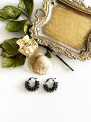 Black Wire Wrapped Small Hoops