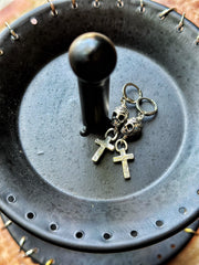 Skull and Cross Earrings Silver