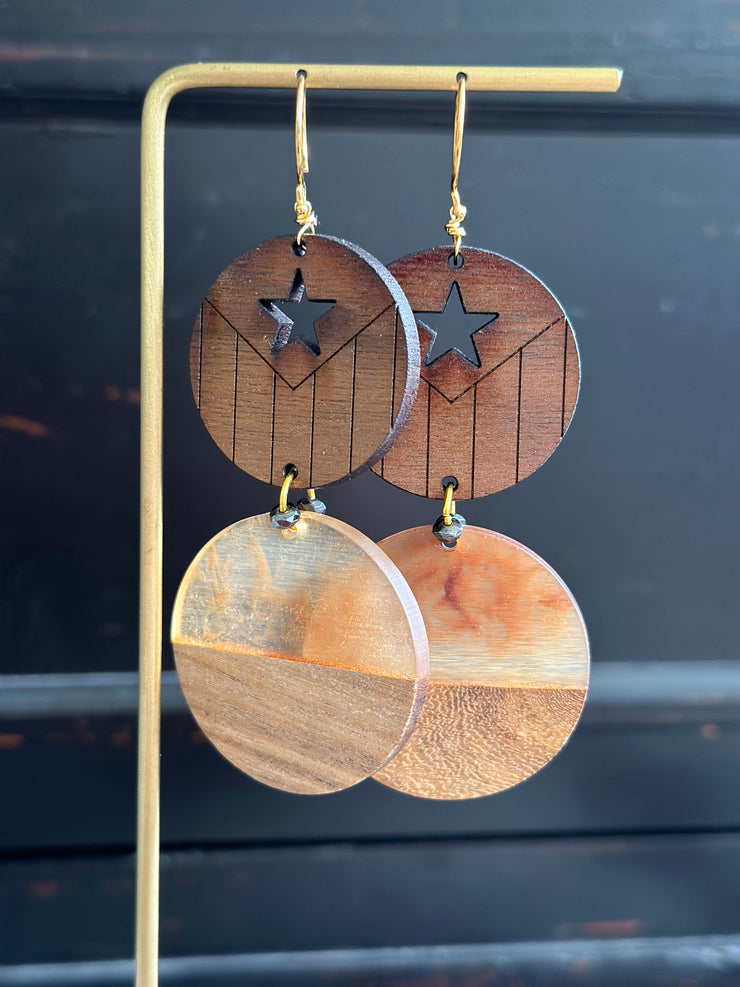 Bandera Natural Wood Earrings