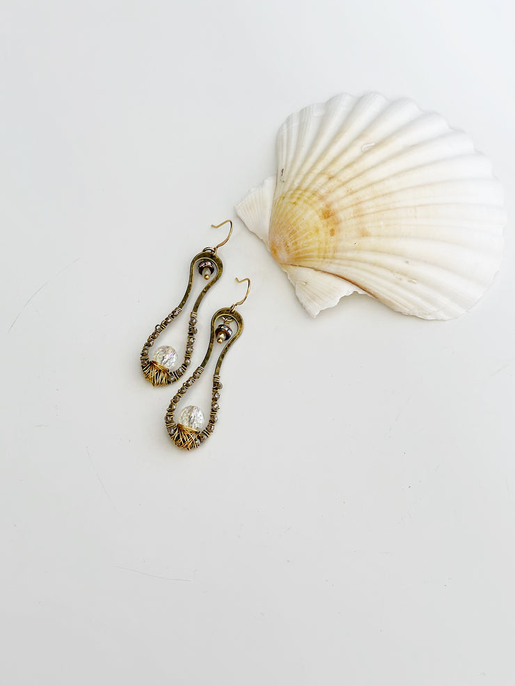 Wire Wrapped Sun Catcher Earrings