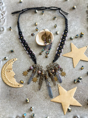 Celestial Smokey Quartz and Brass Set