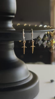 Natural Bronze Dagger Earrings