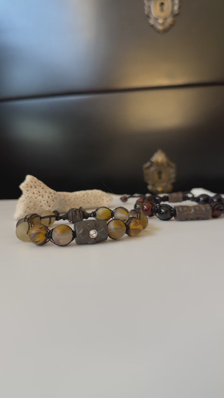 Metal and Natural Stone Bracelet