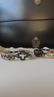 Cross Double Beaded Bracelet