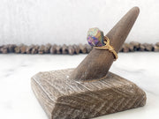 Blue Rainbow Titanium Quartz Ring Size 7