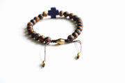 Tibetan Bead Cross Adjustable Bracelet