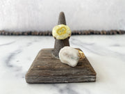 Yellow Druzy Quartz Ring Size 6.5