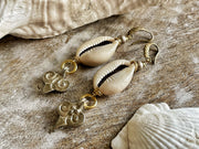 Silver Boho Cowrie Earrings