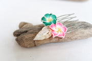 Tropical Flower and Seashell Hair Pin