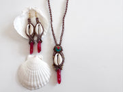 Quartz and Seashell Macrame Set