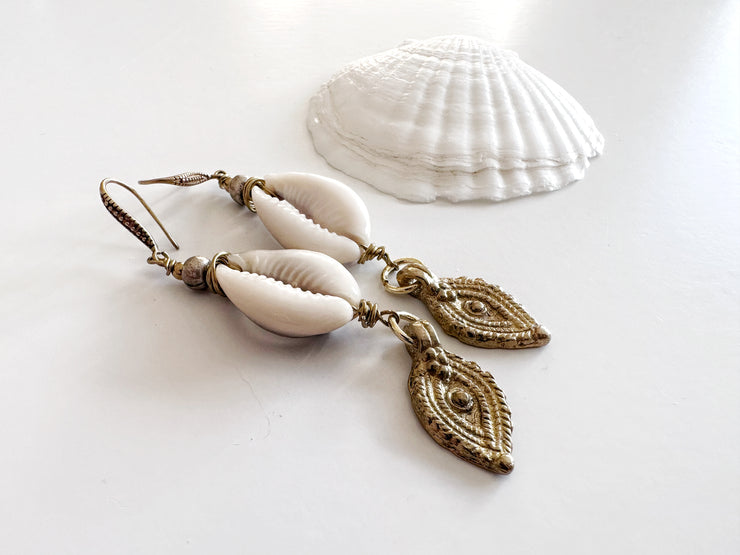 Boho Brass and Cowrie Set