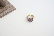 Violet Raw Druzy Ring