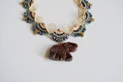 Beaded Boho Elephant Macrame Choker