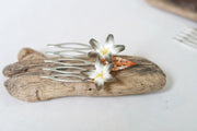 Tropical Flower and Seashell Hair Pin Set