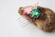 Tropical Flower and Seashell Hair Pin