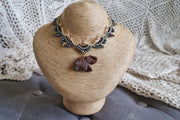 Beaded Boho Elephant Macrame Choker