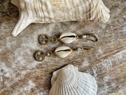 Silver Boho Cowrie Earrings