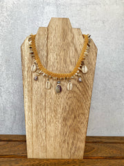 Cowrie and Shell Macrame Necklace