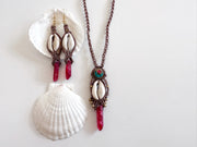 Quartz and Seashell Macrame Set