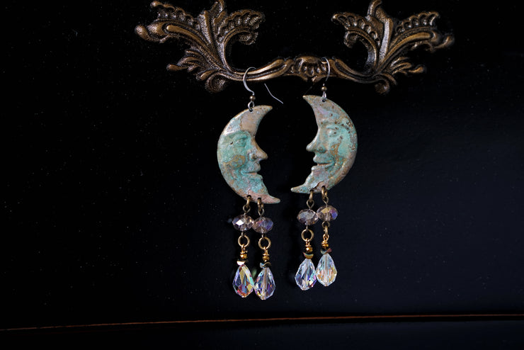 Patina Moon Earrings